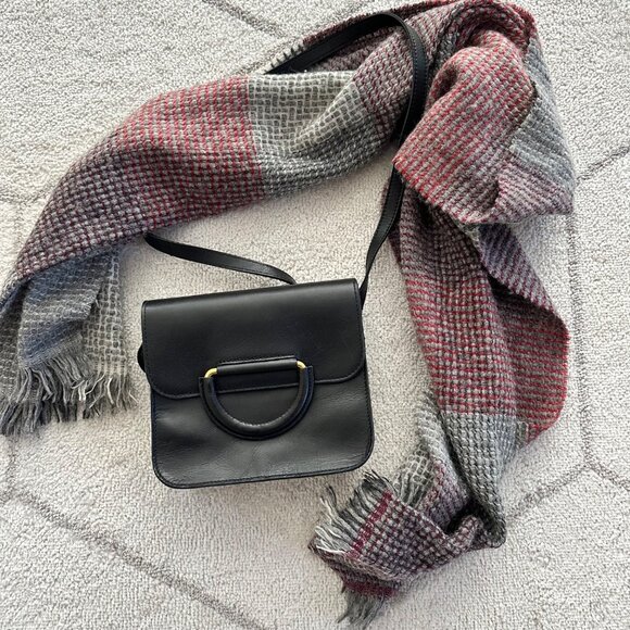 Banana Republic Rad/Gray Check Plaid Large Rectangle Wool/Alpaca Blend Scarf - Picture 1 of 7